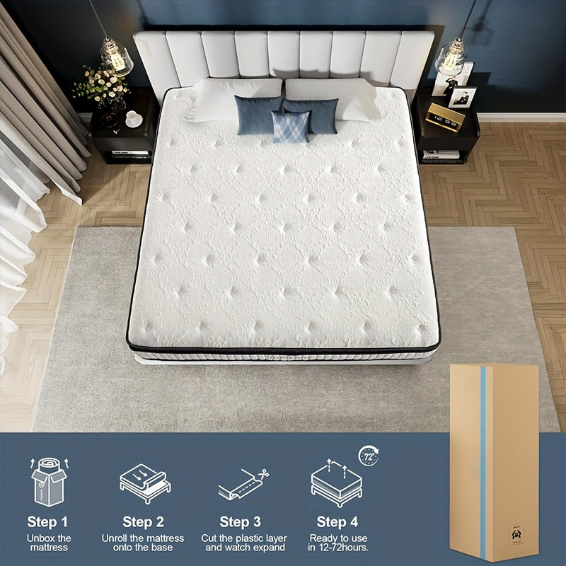 Memory Foam Mattress, Individual Pocket Springs, Thick Cushion Layer, Home Bedroom, Comfortable Support Elastic Sponge, Thick Latex Mattress, Zoned Support, Breathable Fabric, Master Bedroom, Easy - to - Clean, Bedroom Furniture, Comfortable Sleep