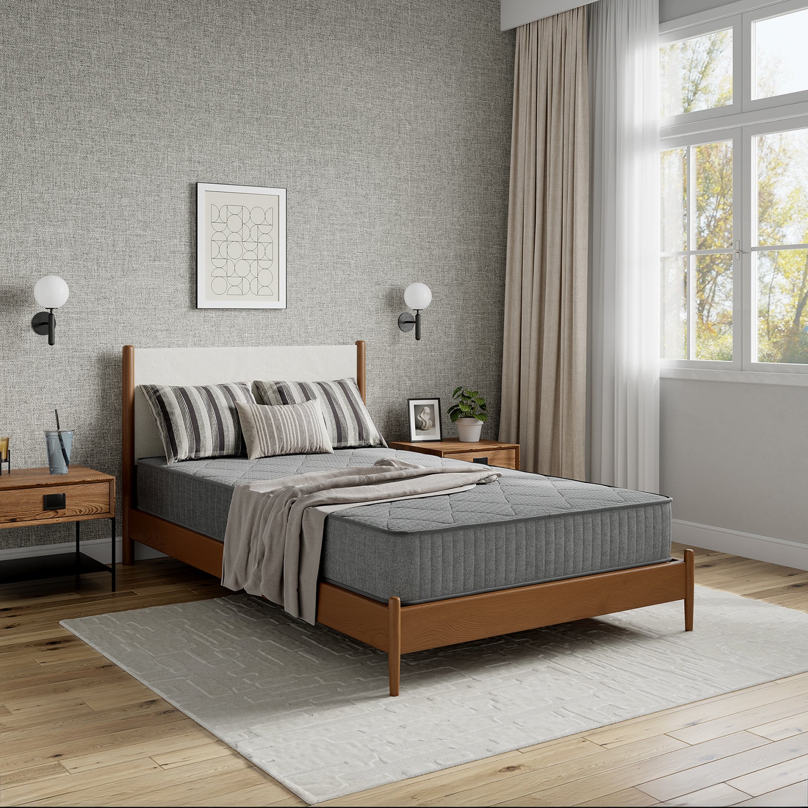 SweetNight 6\u002F8\u002F10\u002F12\u002F14 inch Memory Foam Hybrid Mattress With Pocket Springs, Twin Xl, Full, Queen, King, Sizes In A Box, Medium Firm, Mattresses For Support Comfort, Fiberglass-Free