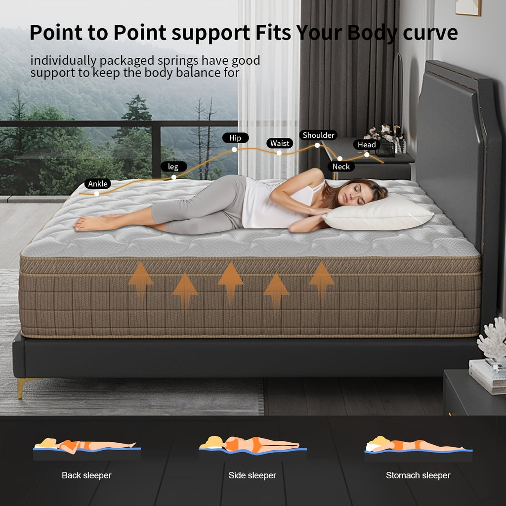 Luxury Gel Memory Foam & Pocket Spring Hybrid Mattress - 10\