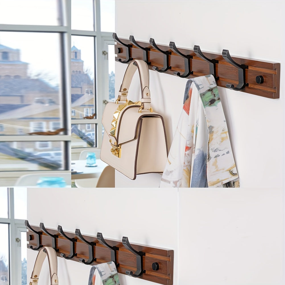 2Pack Wall Mounted Coat Rack With All 12 Decorative Hooks, 24 InchCoat Rack Wall Mount Wall-mounted Coat Rack For Hanging Coats, Keys, Umbrellas And Hats