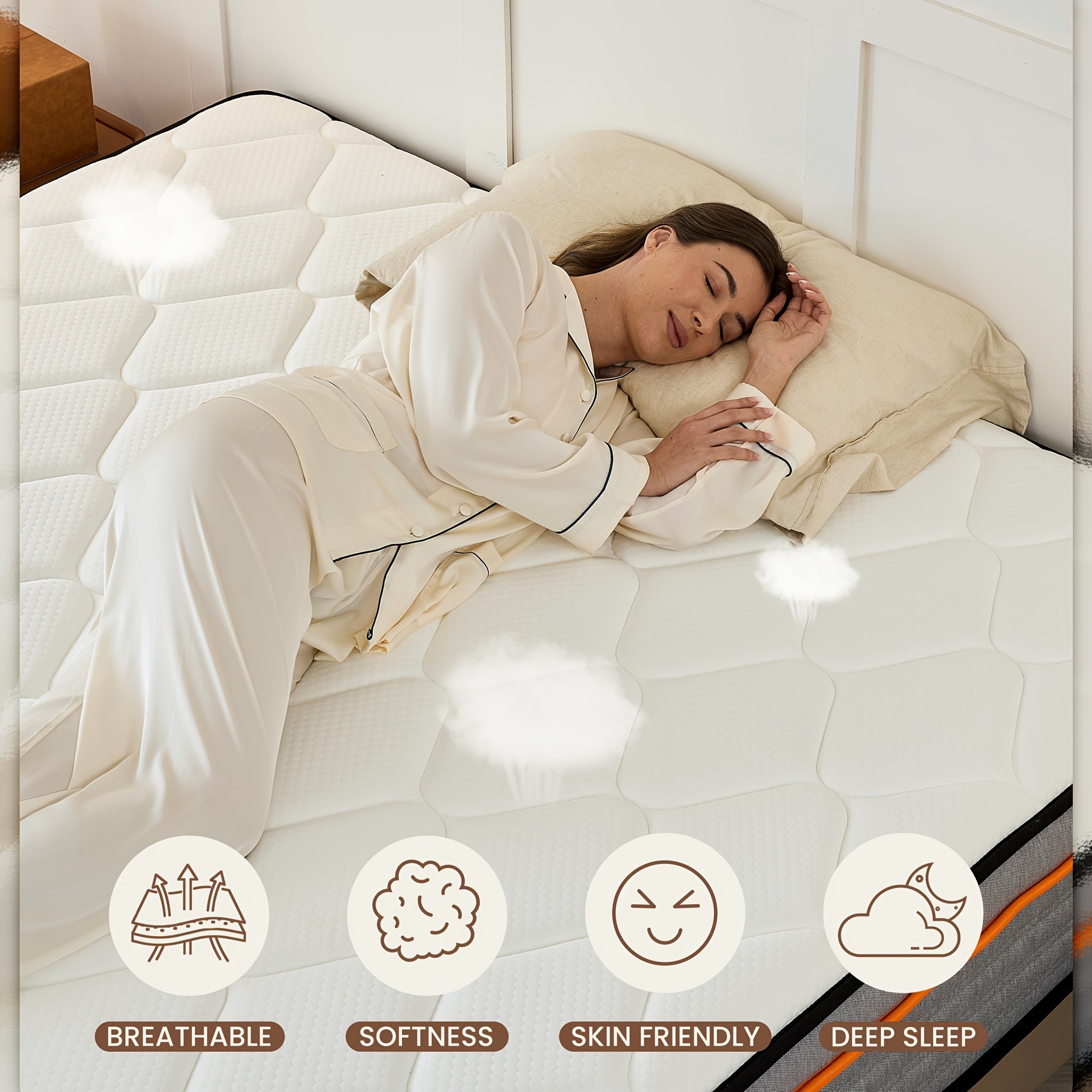 The 12 Inch Memory Sponge And Independent Pocket Spring Mixed Mattress Provides Comfortable And Supportive Sleep, Making It An Ideal Choice for Both Supine And Side Lying Individuals. It Is Suitable for Long-term Use Of European Style Mattresses