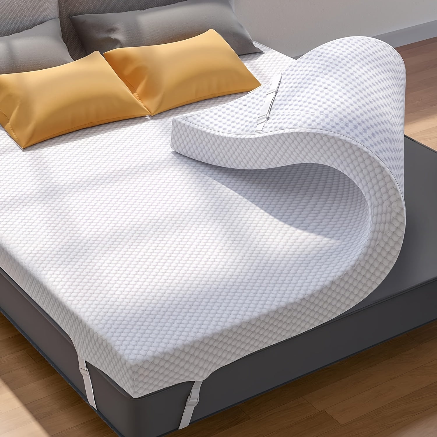 3 Inch Cooling Gel Memory Foam Mattress, Comfortable Ventilated, Stain Resistant, Breathable Gel Premium Memory Foam Mattress, Fits All Mattresses, Suitable for Student Dormitory\u002FApartment\u002FHome Bedroom, Best Gift