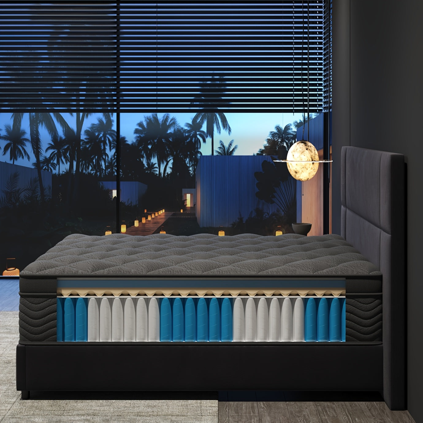 10\u002F12 Inch Mattress Full Queen Size Memory Foam - Ergonomic Design, Medium Firm Hybrid Mattress, Luxurious Comfort With Pocket Springs, Grey Quilted Cover, Colchones Para Cama