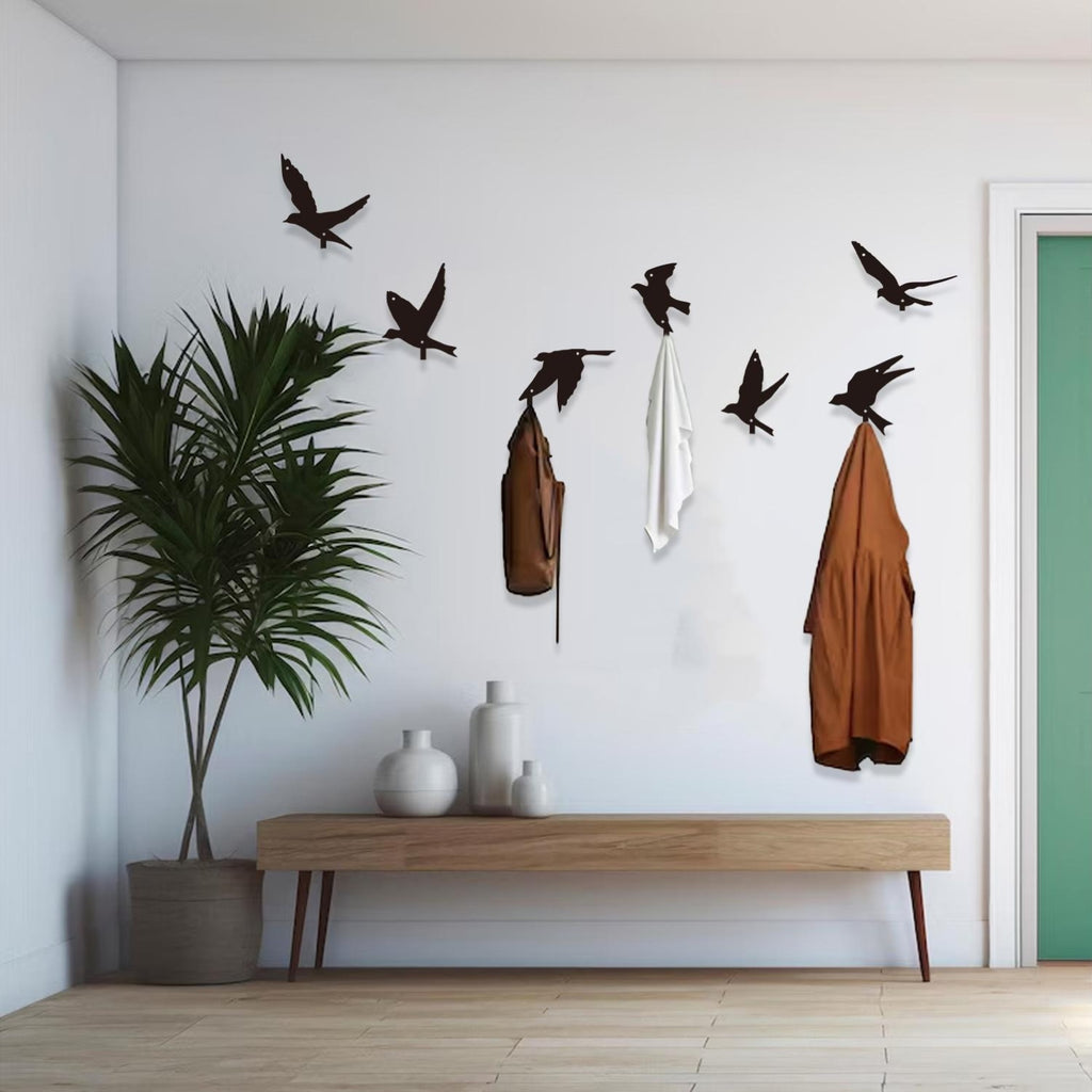 Wall Coat Hooks Birds Set of 3 or 6 Birds Entryway Bird Hook Unique Coat Hanger Metal Wall Art Birds Lover Animal Hooks Cute Hook Gifts