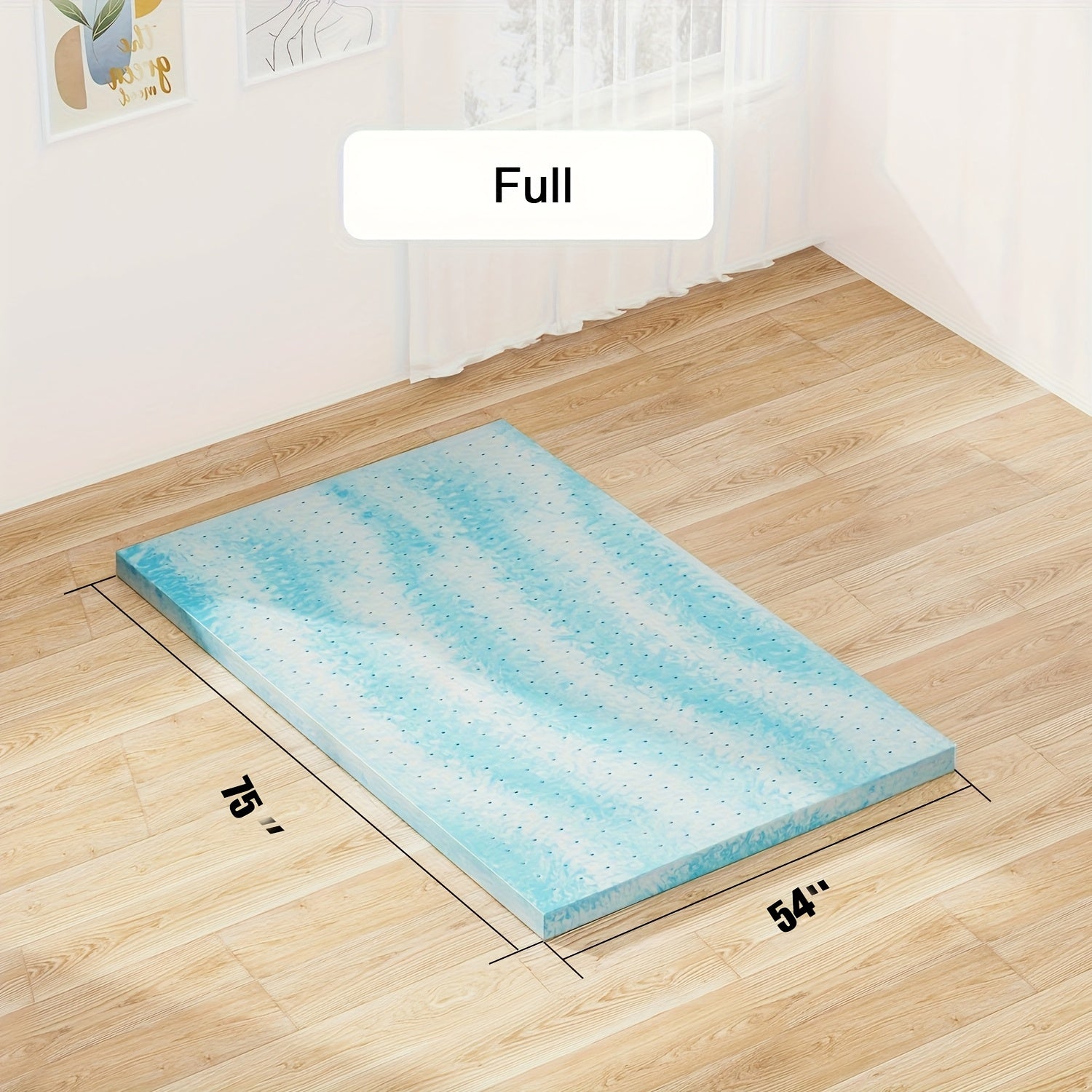 3 Inch Cooling Gel Memory Foam Mattress, Comfortable Ventilated, Stain Resistant, Breathable Gel Premium Memory Foam Mattress, Fits All Mattresses, Suitable for Student Dormitory\u002FApartment\u002FHome Bedroom, Best Gift