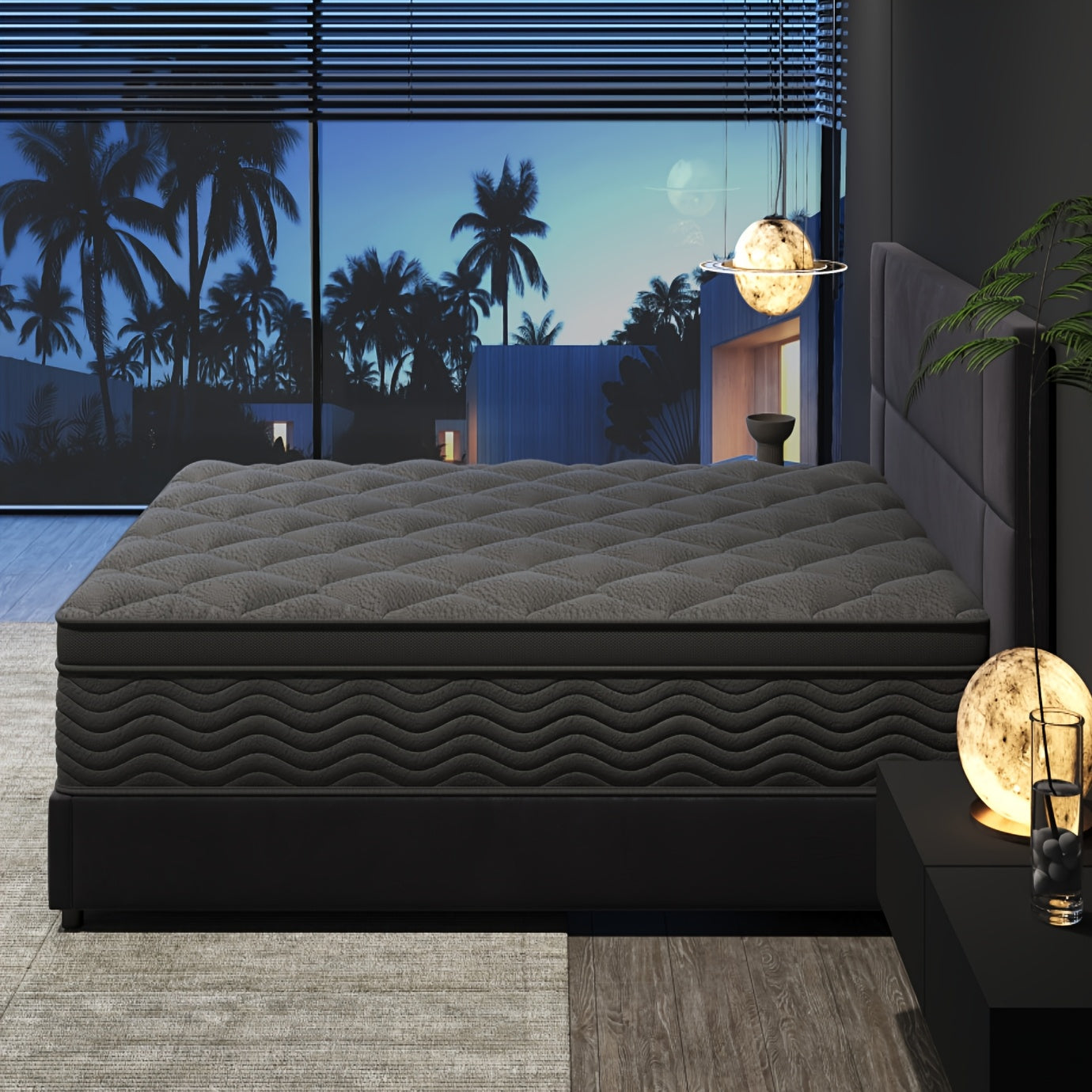 10\u002F12 Inch Mattress Full Queen Size Memory Foam - Ergonomic Design, Medium Firm Hybrid Mattress, Luxurious Comfort With Pocket Springs, Grey Quilted Cover, Colchones Para Cama