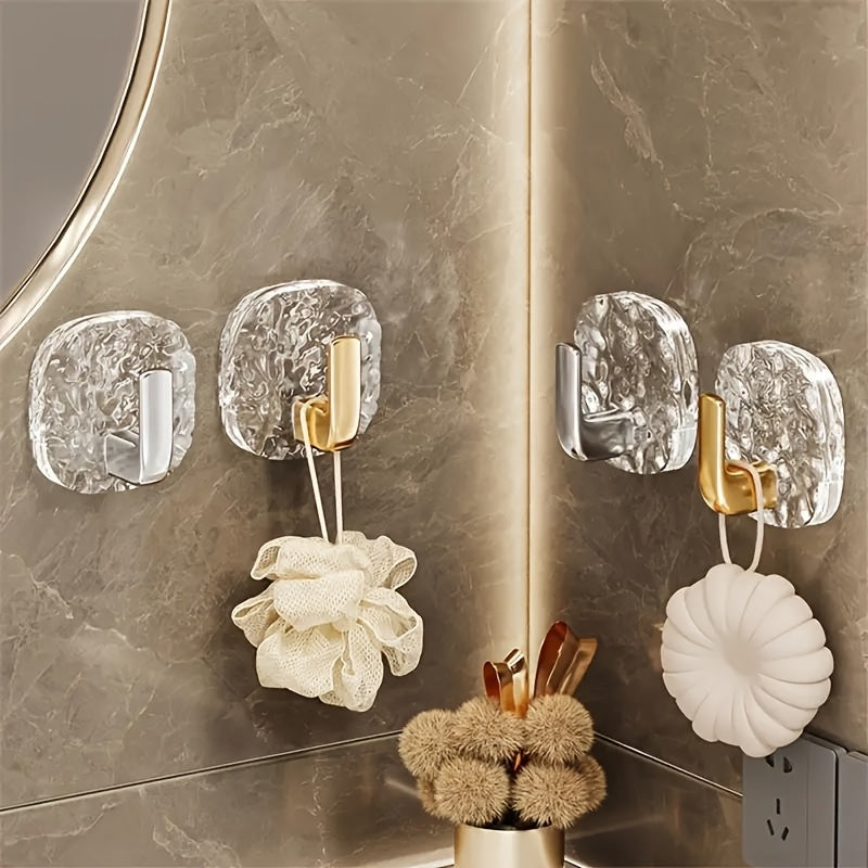 4pcs Ice Flower Hooks 4pcs Set, Wall Mounted Ice Flower Hook | Bathroom Towel Rack, Kitchen Utensil Storage Hook, Cumulative Of