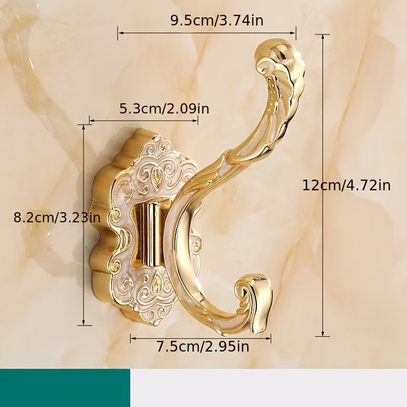 1\u002F2pcs Antique Brass Vintage Coat Hooks - Heavy Duty Wall Hooks for Hanging Purse, Hat, Keys, Clothes, Curtain, Unique Bathroom