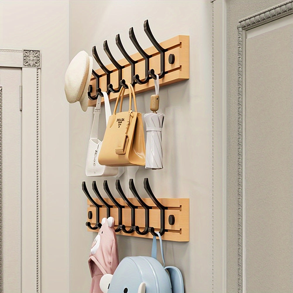 2Pack Wall Mounted Coat Rack With All 12 Decorative Hooks, 24 InchCoat Rack Wall Mount Wall-mounted Coat Rack For Hanging Coats, Keys, Umbrellas And Hats