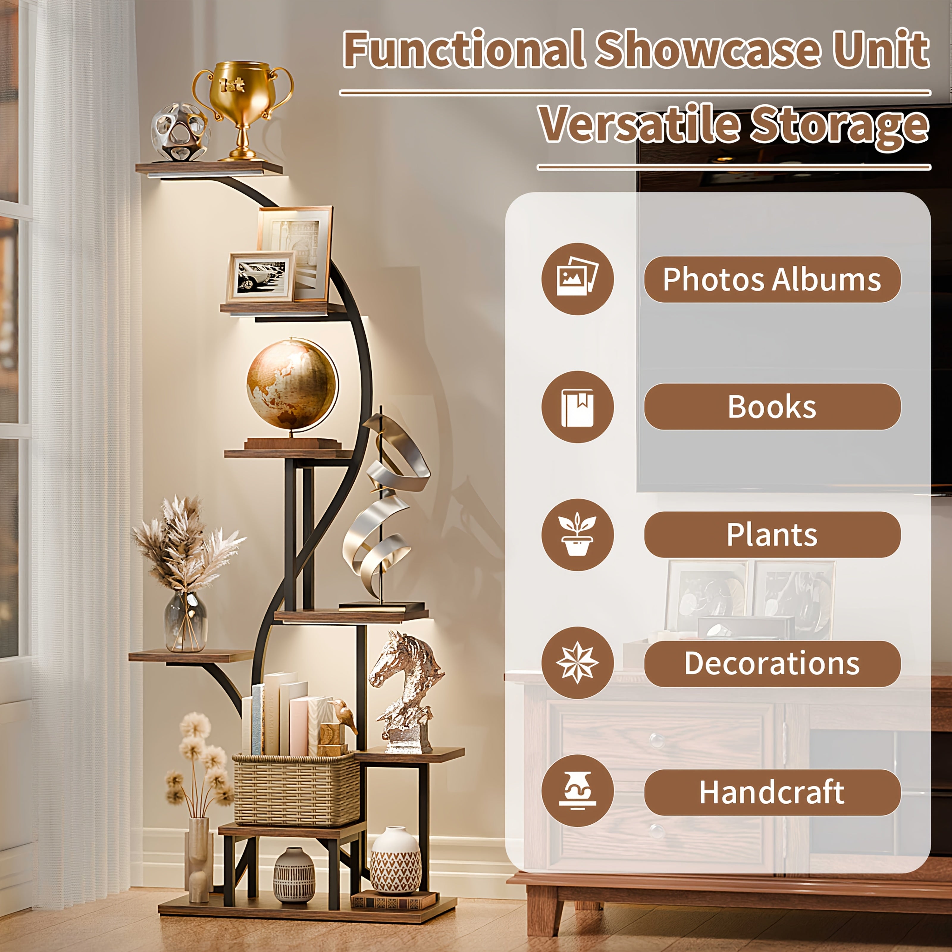 8 Tier Magazine Holders With Light, 65\