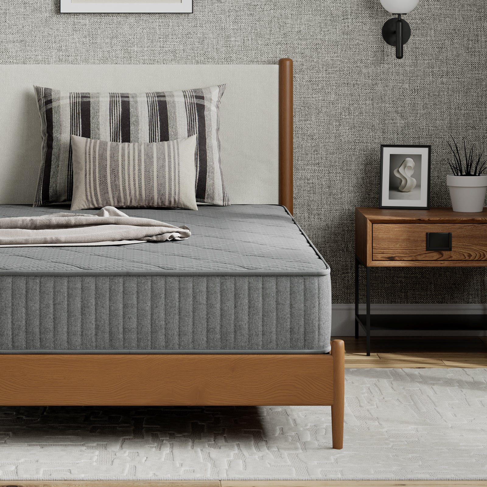 SweetNight 6\u002F8\u002F10\u002F12\u002F14 inch Memory Foam Hybrid Mattress With Pocket Springs, Twin Xl, Full, Queen, King, Sizes In A Box, Medium Firm, Mattresses For Support Comfort, Fiberglass-Free