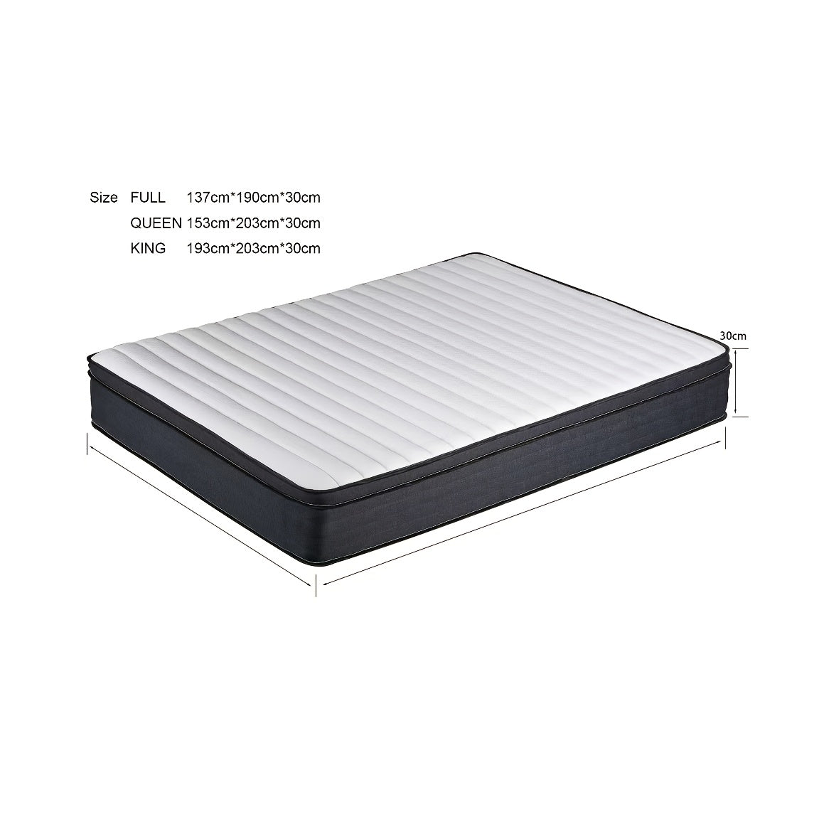 Mattress 12 Inch Hybrid Mattress With Memory Foam & Pocket Springs