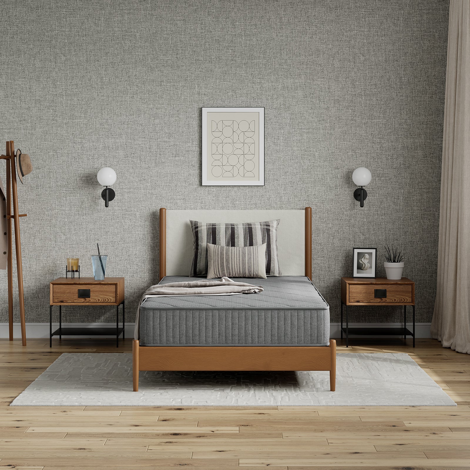 SweetNight 6\u002F8\u002F10\u002F12\u002F14 inch Memory Foam Hybrid Mattress With Pocket Springs, Twin Xl, Full, Queen, King, Sizes In A Box, Medium Firm, Mattresses For Support Comfort, Fiberglass-Free