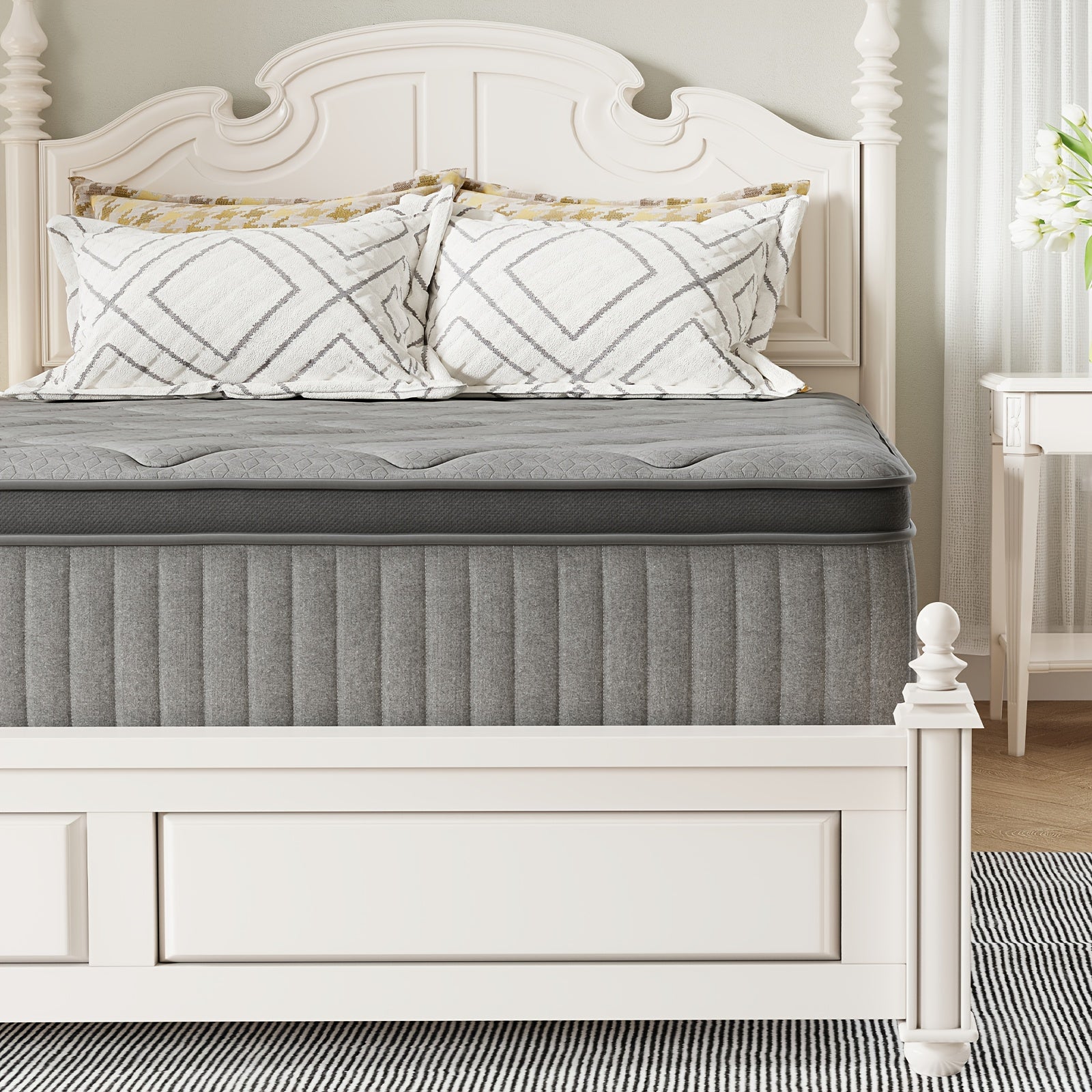 8 10 12 14 Inch Novilla Pocket Spring Hybrid Foam Mattress, Plush Mattress, SmartS Coil, Pillow Top Design And Motion Isolation, Ultra Plush Noah Pocket Spring Mattress, Mattress Single Size