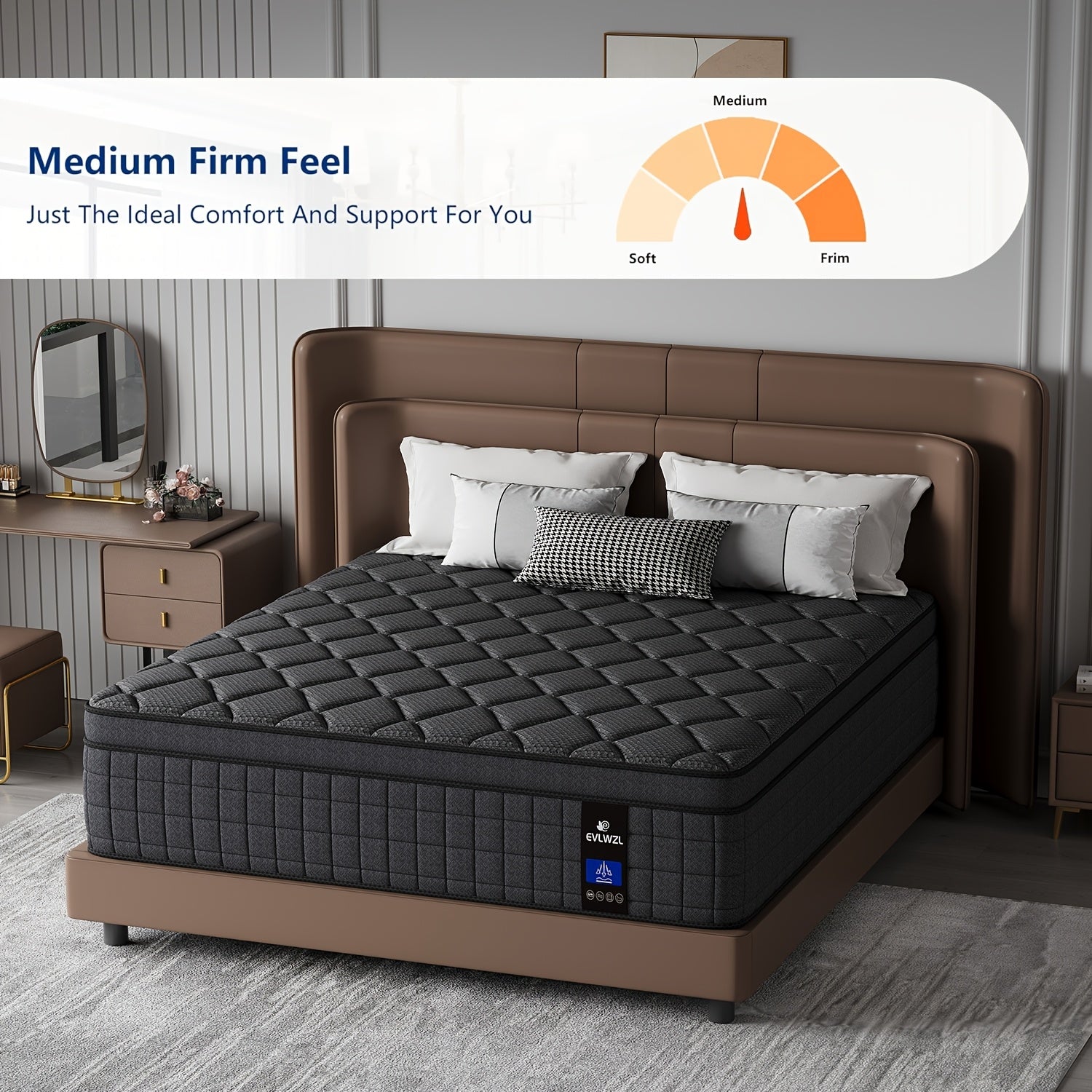 8in\u002F10in\u002F12in\u002F14in Twin, Full, Queen, King, Mattress Memony Foam And Spring, Hybrid Mattress, Medium Firmness, Lumbar Support, for Home RoomsHotels, Boxed,