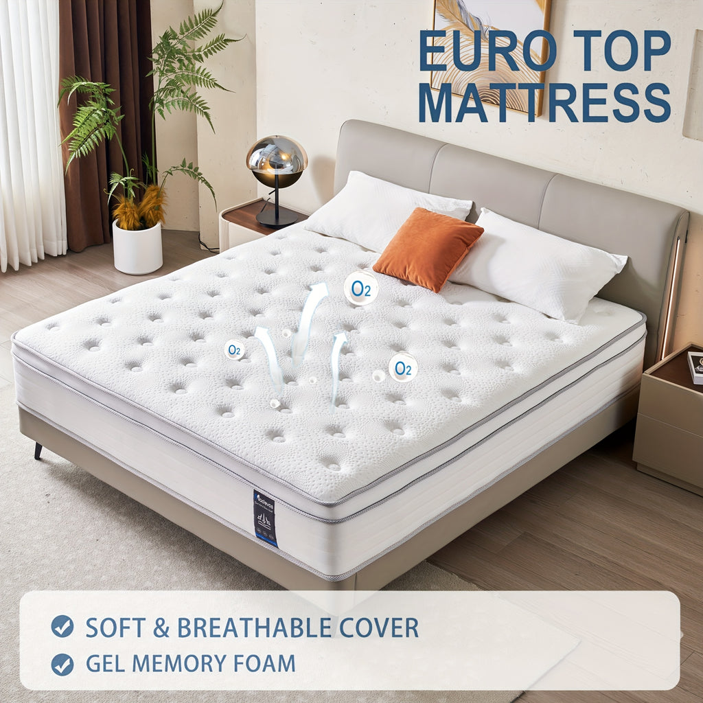 10\u002F12 Inch Multi-Layer Hybrid Full Mattress for Queen Beds - Available in Various Sizes And Styles, Ergonomically Designed with Memory Foam And Pocket Springs, Offering a Medium Firmness Feel.